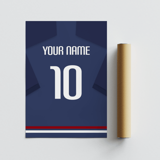 Minimal wall display featuring France Football Shirt Poster in a modern game room