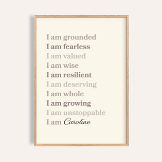 Custom Quote Poster in Beige, Brown, and Black for home office wall art