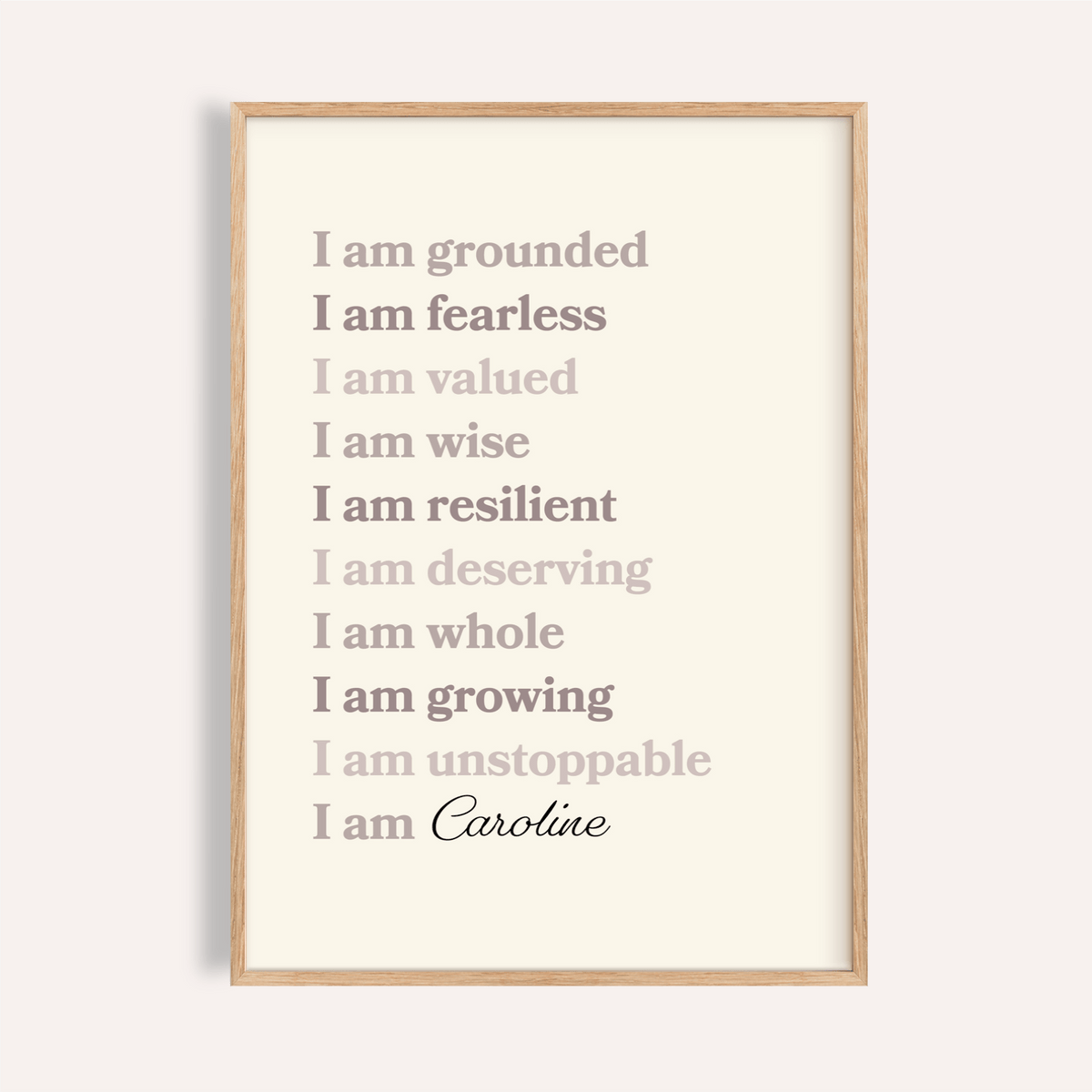 Custom Quote Poster in Beige, Brown, and Black for home office wall art