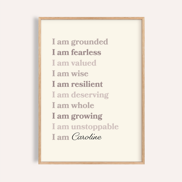 Custom Quote Poster in Beige, Brown, and Black for home office wall art