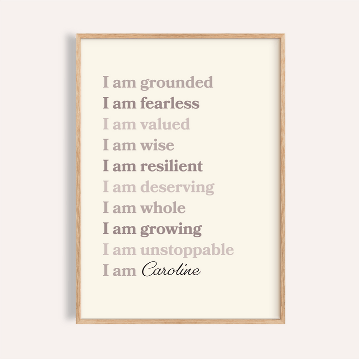 Custom Quote Poster in Beige, Brown, and Black for home office wall art