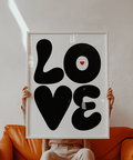 Love Art Print close-up of stacked LOVE typography