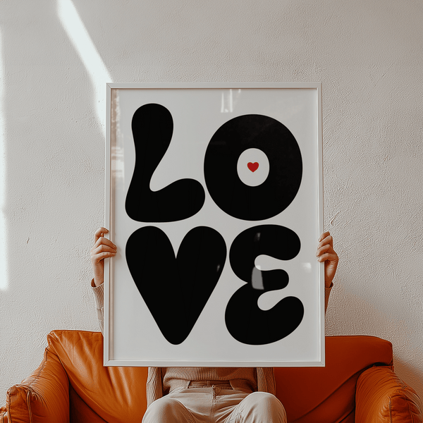 Love Art Print close-up of stacked LOVE typography