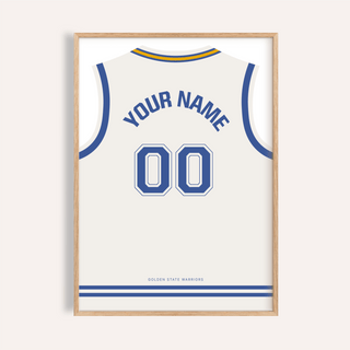 Front-view jersey print poster with arched name text and 00 number layout