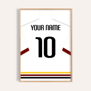 Germany Football Shirt Poster hung above desk with bold number 10