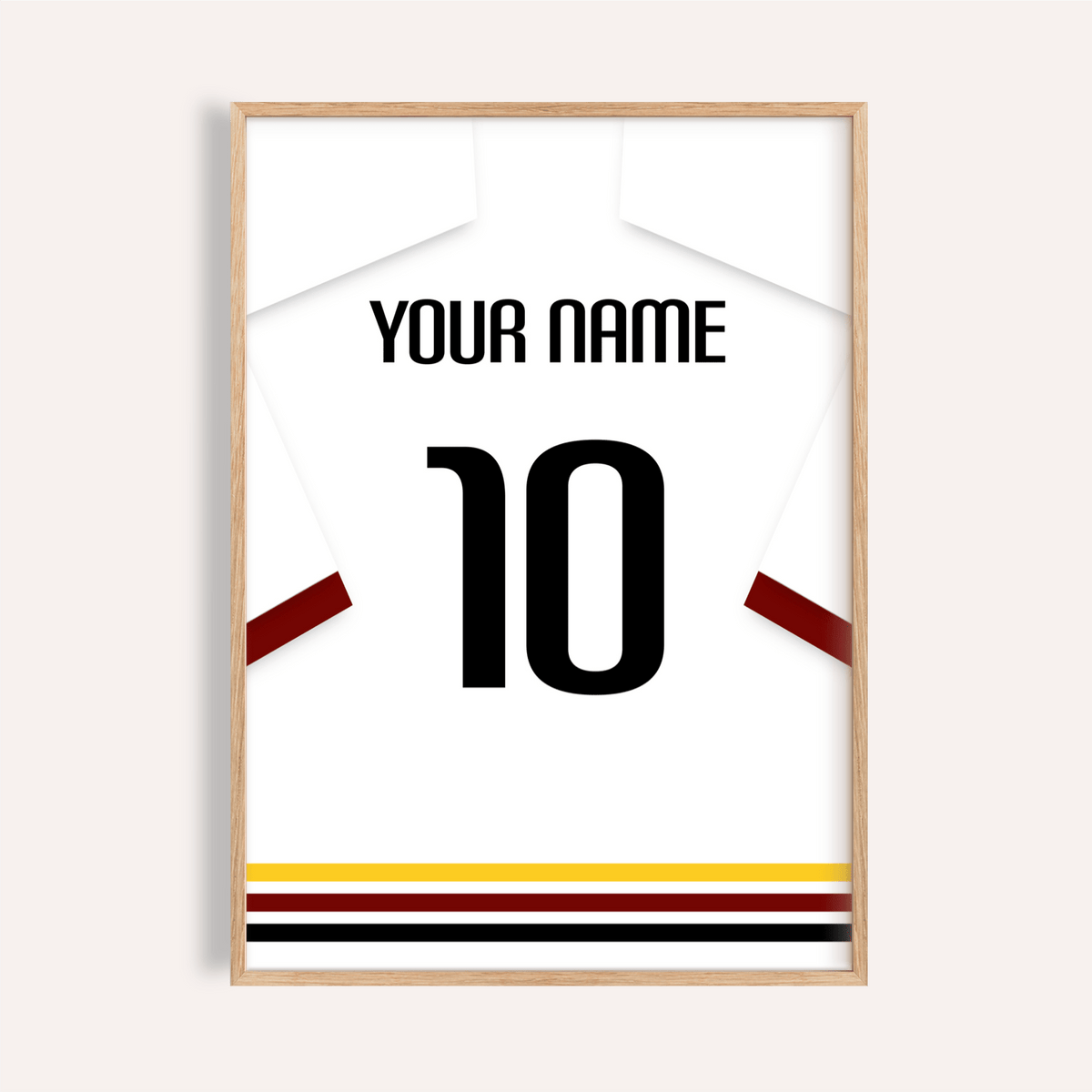 Germany Football Shirt Poster hung above desk with bold number 10
