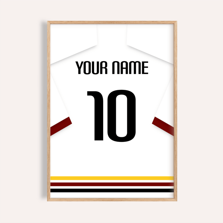 Germany Football Shirt Poster hung above desk with bold number 10