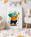 Musical Animal Poster multicolored print ideal for living room wall art