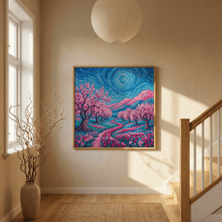 Van Gogh Floral Print showing Purple trees for creative studio decoration