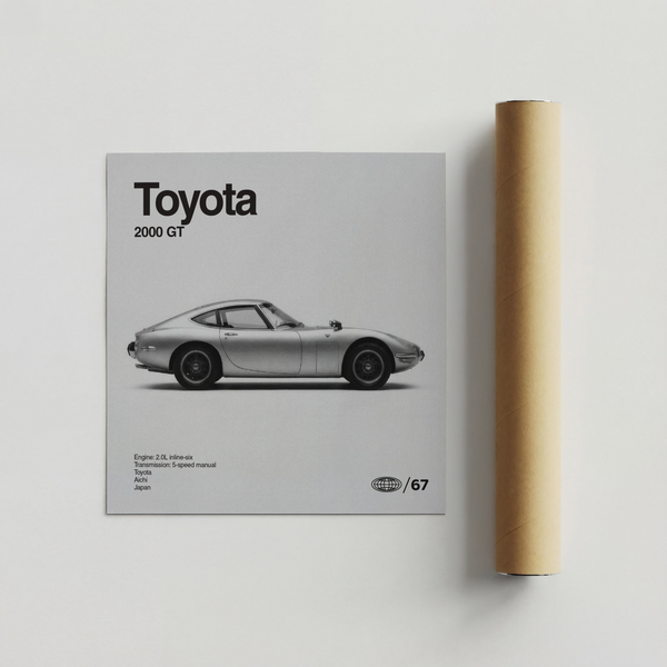 Vintage Car Art Print highlighting retro car in Gray, living room decor