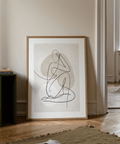 Modern contour figure wall art print with generous negative space