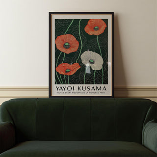 Contemporary Extra Large Floral Wall Art with flowing dotted background.