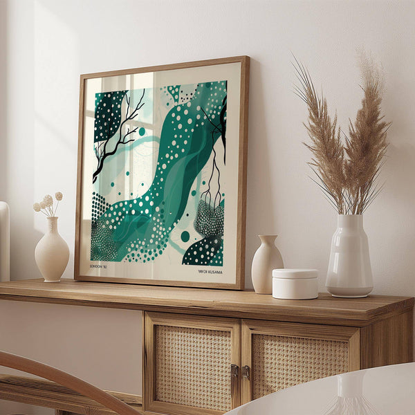 Abstract nature wall art with organic patterns and soothing hues