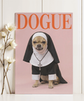 Chihuahua Nun Costume Art wall art on Pink background for creative spaces