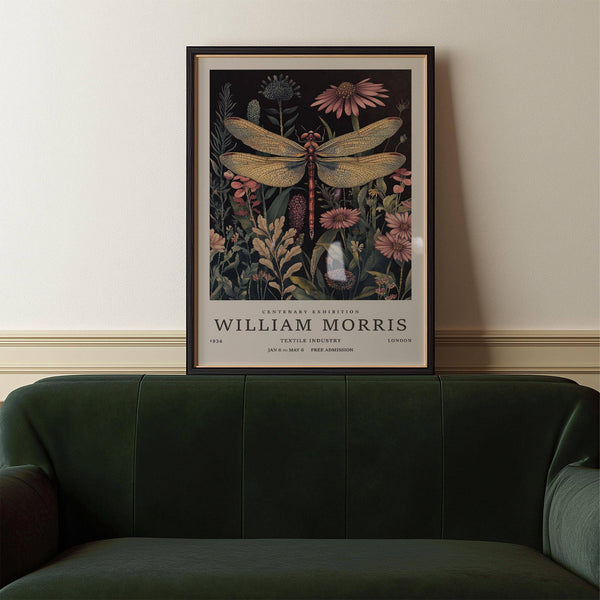 Insect-focused dragonfly art prints with classic natural elements