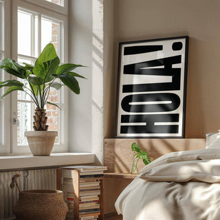 Striking black typography print as modern typographic posters decor