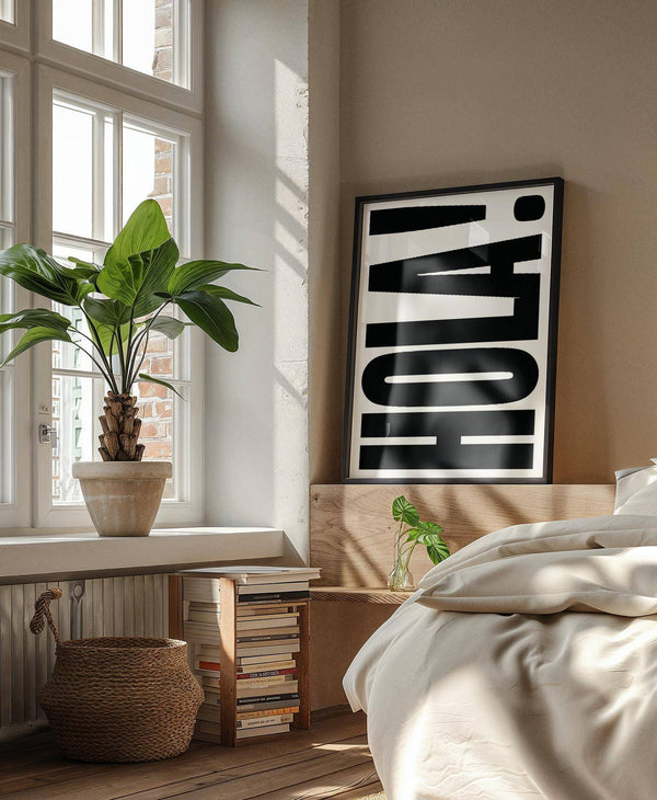 Striking black typography print as modern typographic posters decor