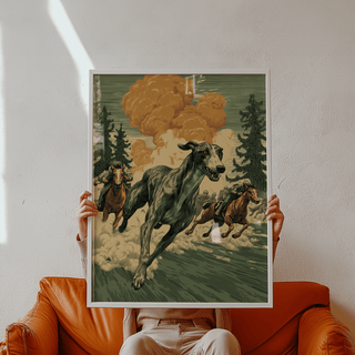 Greyhound Racing Wall Art multicolored art print for game room