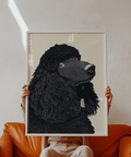 Elegant Poodle Art Print, perfect for office in beige and black
