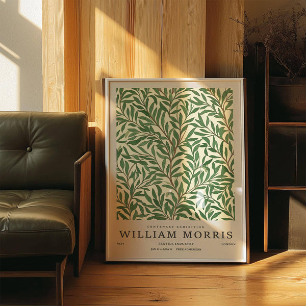 Framed green willow branch classic art posters for dining room