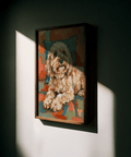 Cockapoo Print on vibrant background for child’s playroom