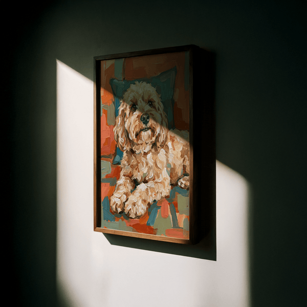 Cockapoo Print on vibrant background for child’s playroom