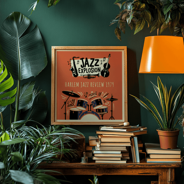 Harlem Jazz Art Print in Beige tones for creative lounge space