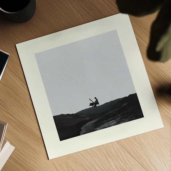 Monochrome art print from piano abstract art collection