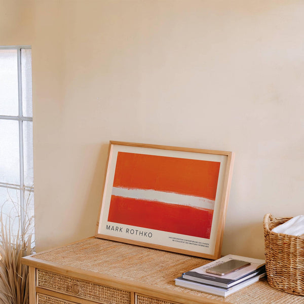 High-quality orange color wall art on matte paper