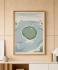 Centered 18th Hole Wall Art print with island green and rippling water