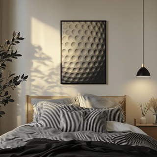 Textured Golf Ball Art Print featuring a tight crop of the dimpled surface pattern