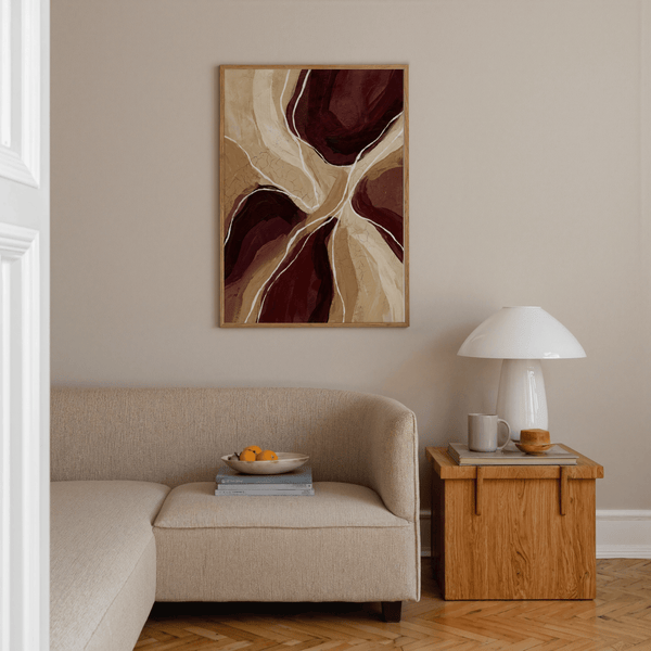 Earthy palette Organic Abstract Art Print for dining room wall art