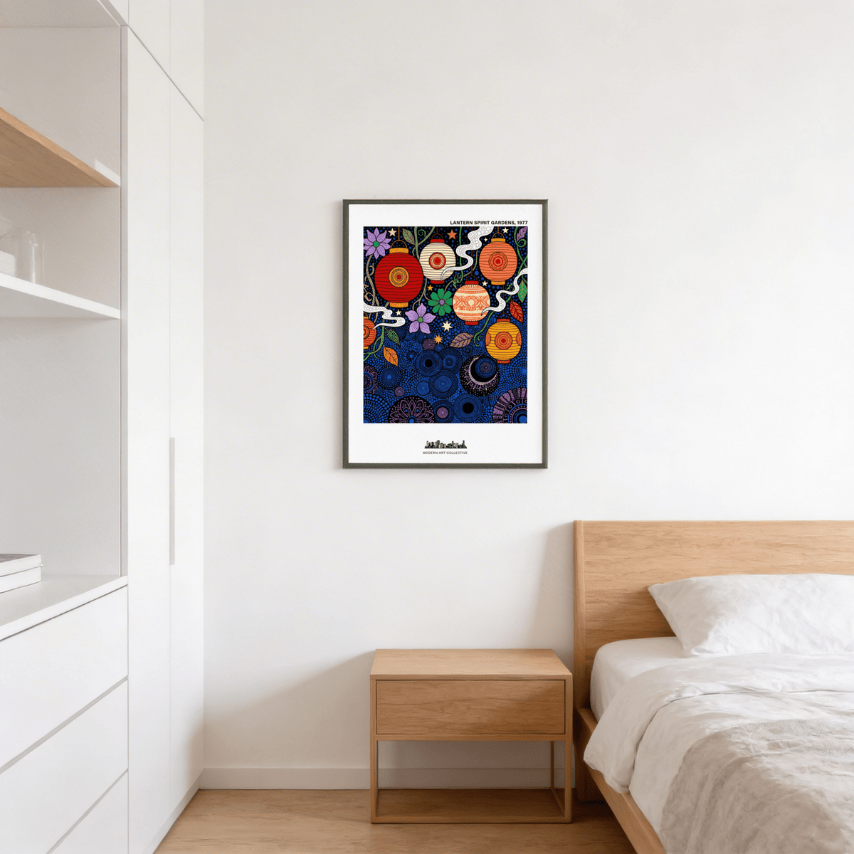 Detailed ornament on lantern poster print with circular motifs and linework patterns