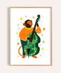 Musical Monkey Art Print in multicolored for children’s room wall art