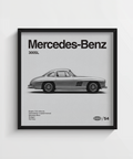 Classic Car Wall Art in Black and White living room poster