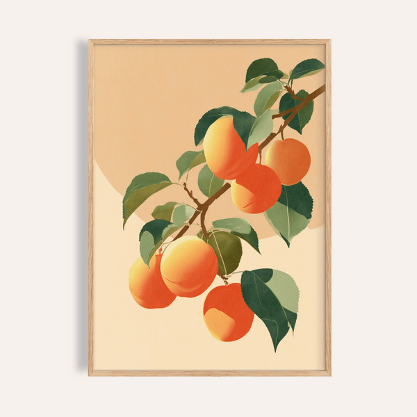 Apricot Wall Print orange green beige kitchen wall art