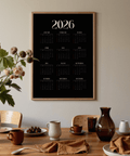 Contemporary Black and White Modern Calendar Print for den