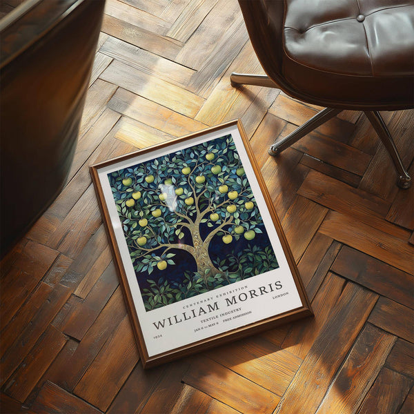 Golden-barked apple tree in tree art print for rustic kitchen decor