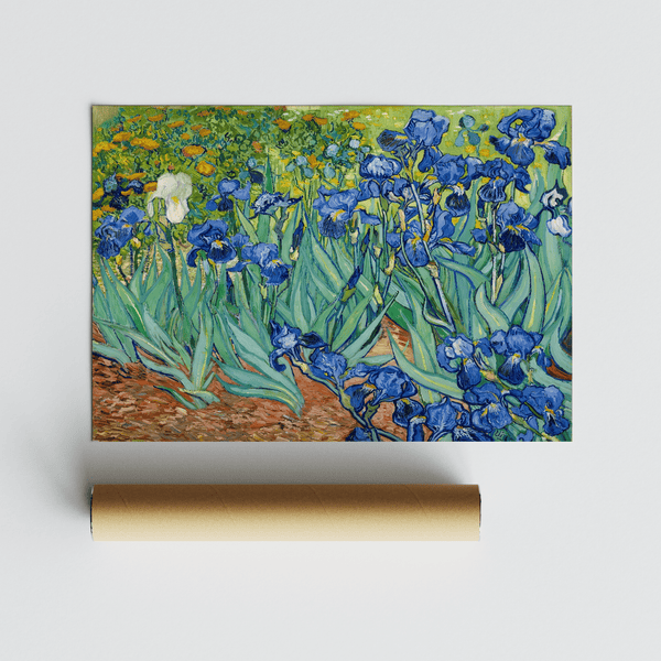 Blue Iris Wall Art botanical poster for living room color theme