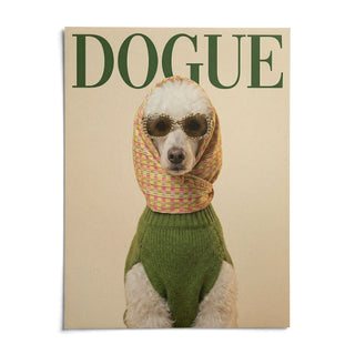 Fashion Poodle Wall Art, shown as an unframed paper print on a plain white background