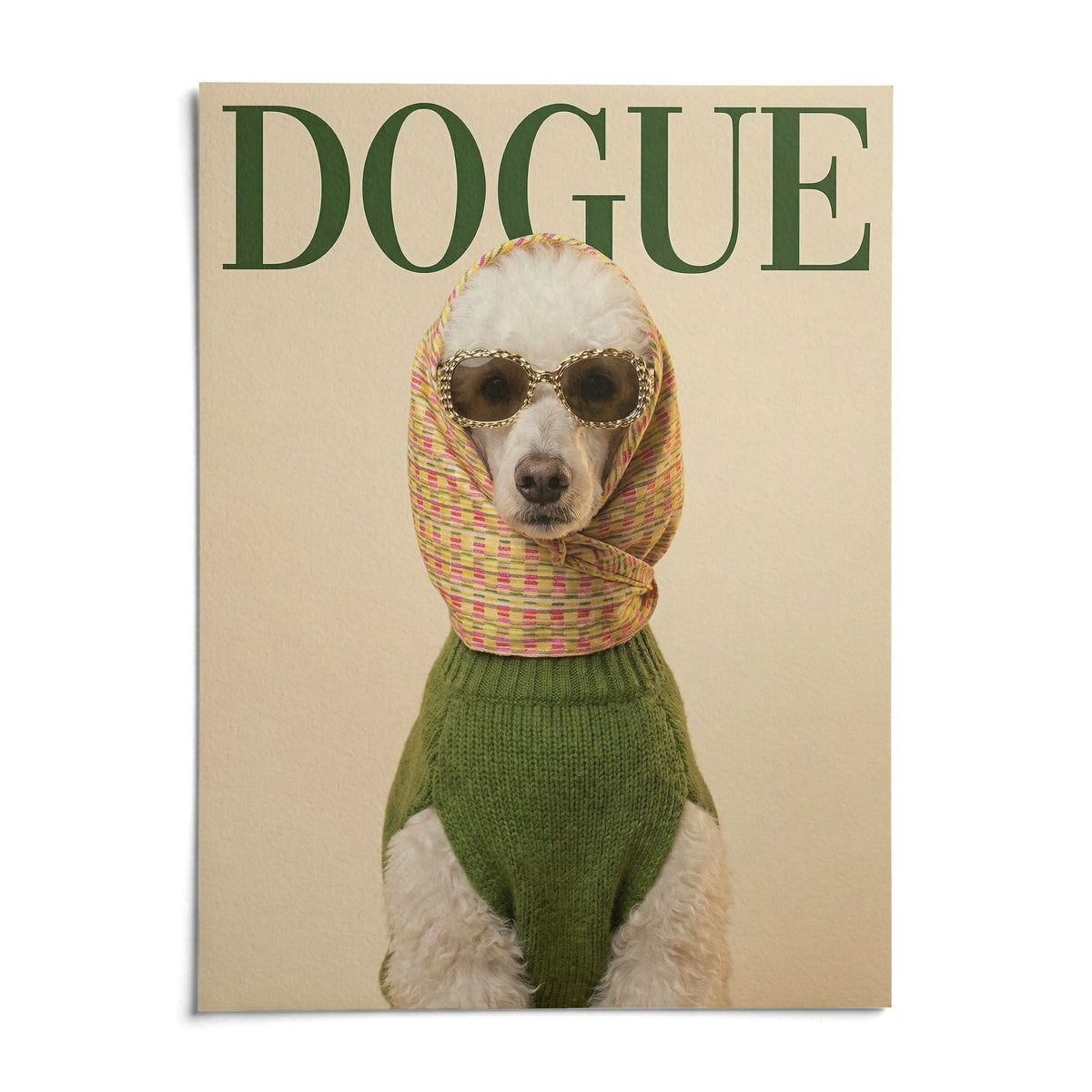 Fashion Poodle Wall Art, shown as an unframed paper print on a plain white background