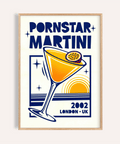 Pornstar Martini Poster in Orange and Blue for kitchen print wall art