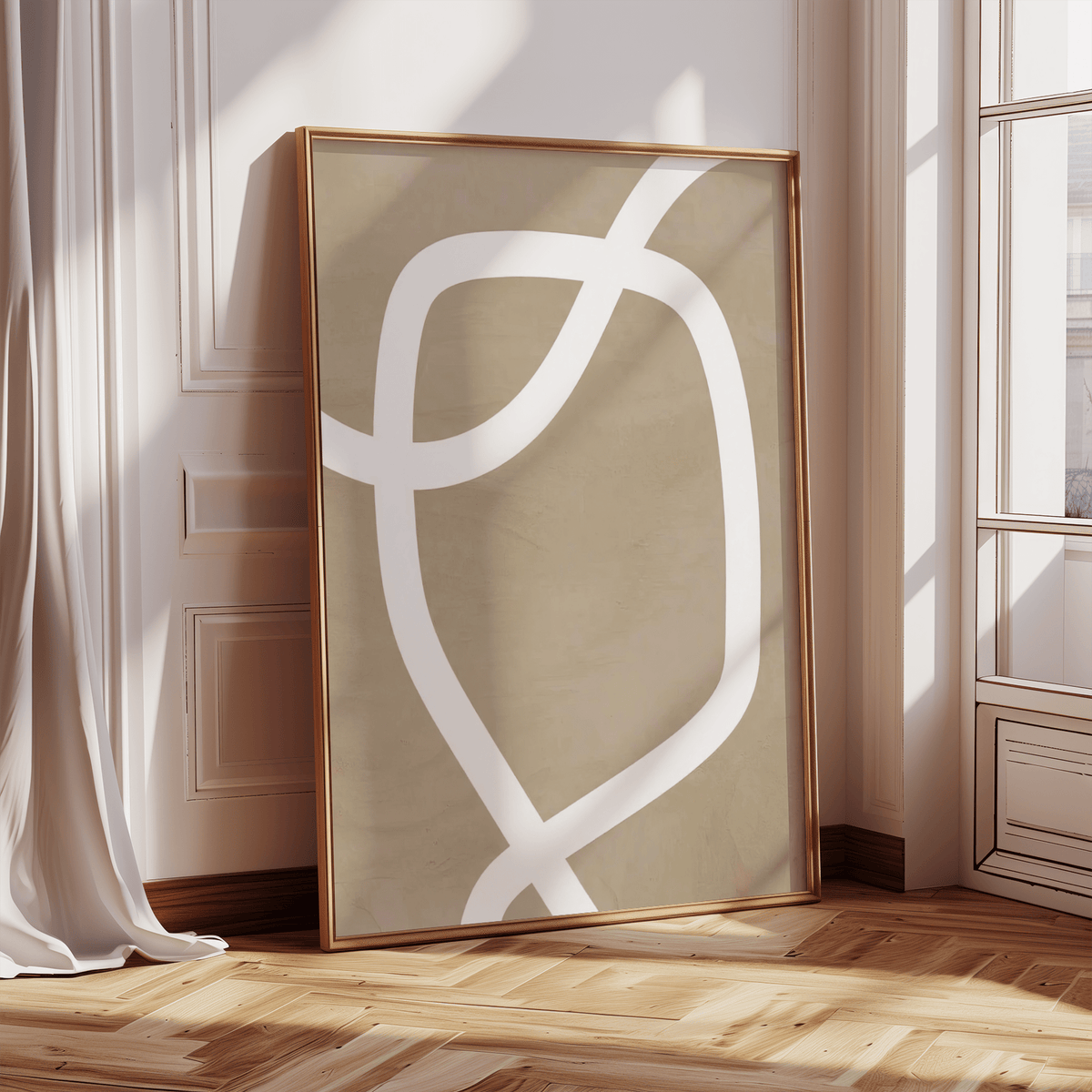 Minimalist art wall poster with Beige background for office wall art