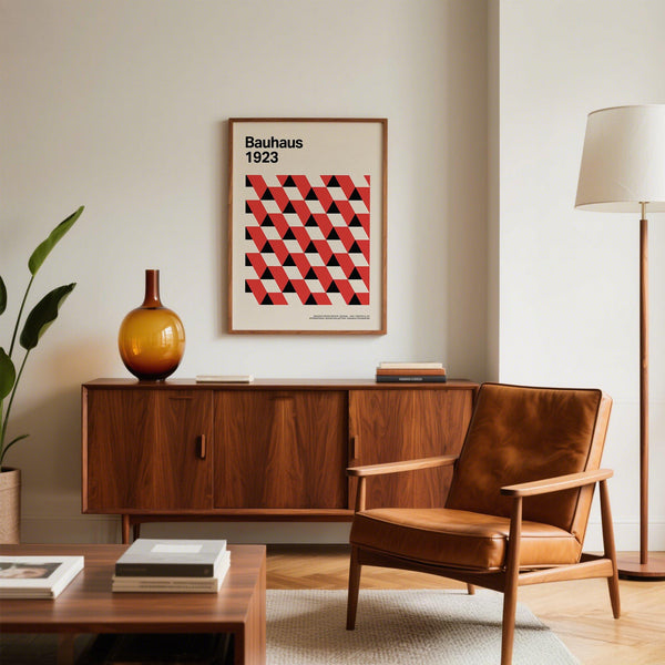 1923-inspired Bauhaus pictures printed in geometric layout.