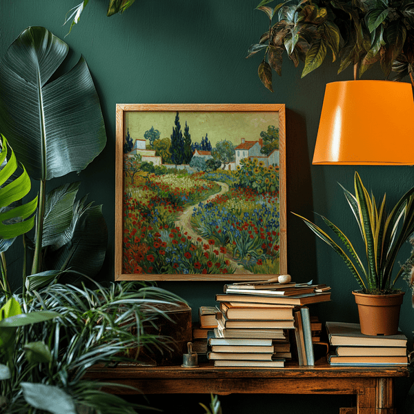 Flower Garden Art Print vivid colors for family room wall art