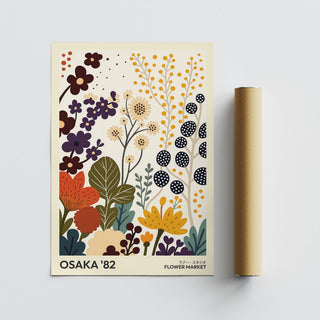 Botanical flower prints art featuring purple blooms and golden accents.