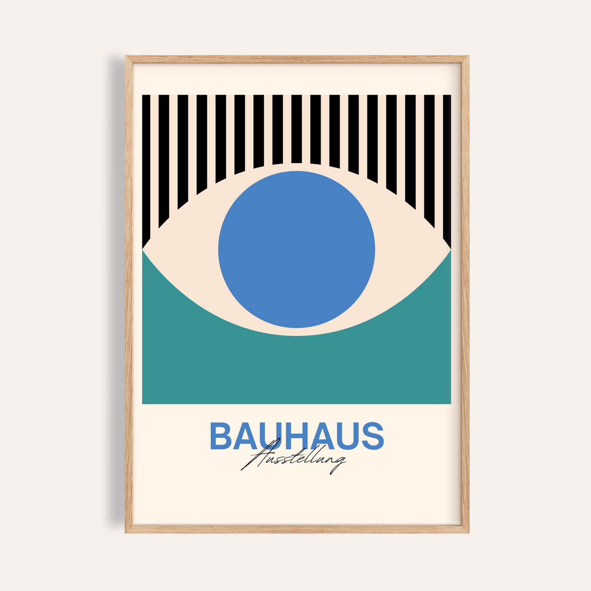 Abstract Eye Print with Black, Blue, White, Green; living room wall art
