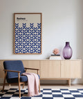 Repeating pattern used in simple wall art for clean, modern decor.