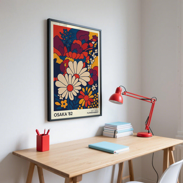 Retro wall art prints poster for modern vintage-inspired interiors