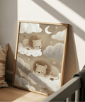 Lions Nursery Art print featuring soft colors for boys' nursery wall art